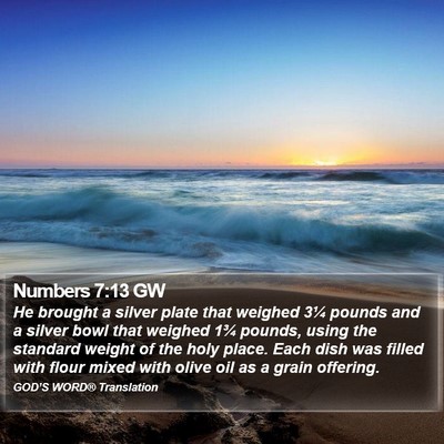 Numbers 7:13 GW Bible Verse Image