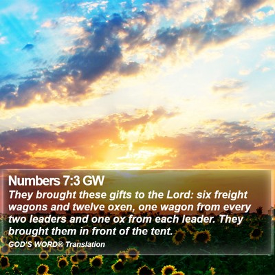 Numbers 7:3 GW Bible Verse Image