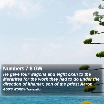 Numbers 7:8 GW Bible Verse Image