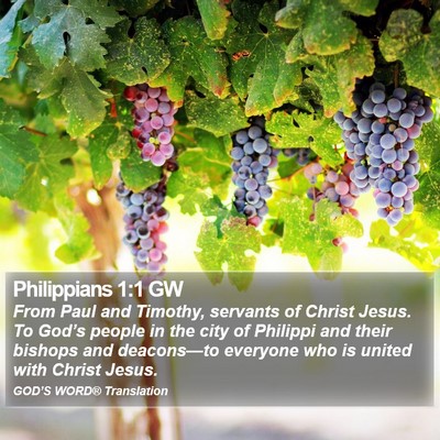 Philippians 1:1 GW Bible Verse Image
