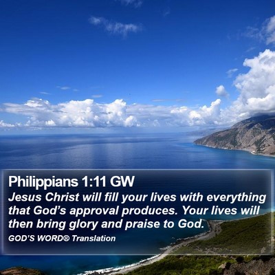 Philippians 1:11 GW Bible Verse Image