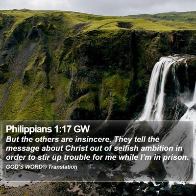 Philippians 1:17 GW Bible Verse Image