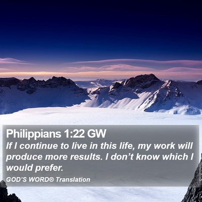 Philippians 1:22 GW Bible Verse Image