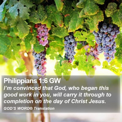 Philippians 1:6 GW Bible Verse Image
