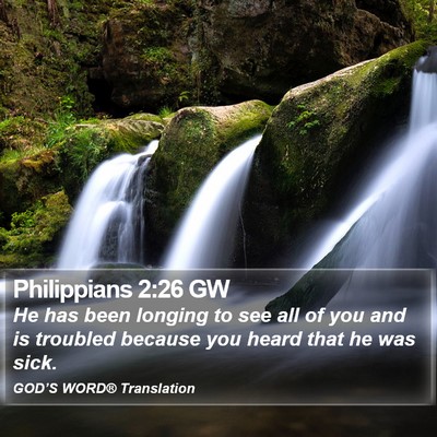 Philippians 2:26 GW Bible Verse Image