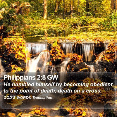 Philippians 2:8 GW Bible Verse Image