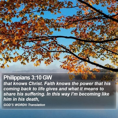 Philippians 3:10 GW Bible Verse Image