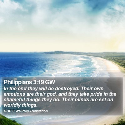 Philippians 3:19 GW Bible Verse Image