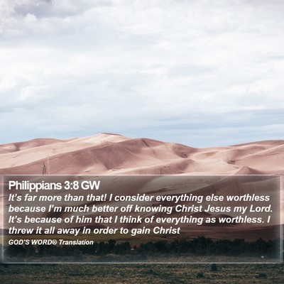 Philippians 3:8 GW Bible Verse Image