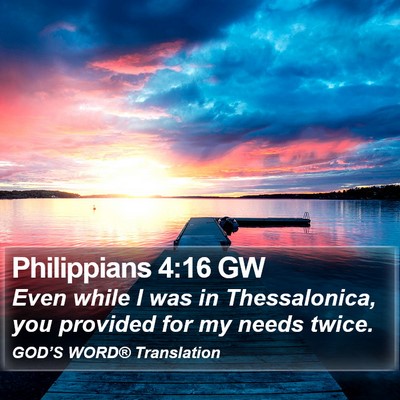 Philippians 4:16 GW Bible Verse Image