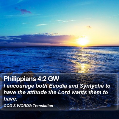 Philippians 4:2 GW Bible Verse Image