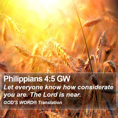 Philippians 4:5 GW Bible Verse Image
