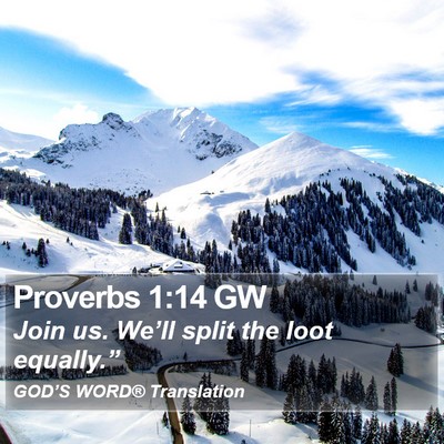 Proverbs 1:14 GW Bible Verse Image