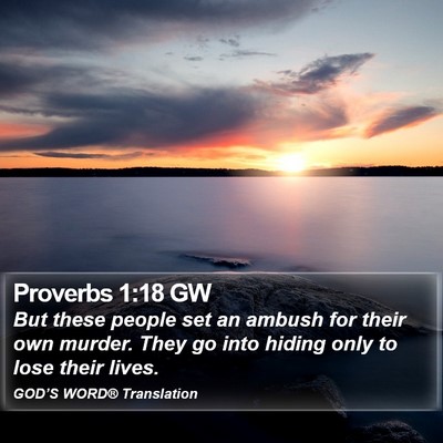 Proverbs 1:18 GW Bible Verse Image