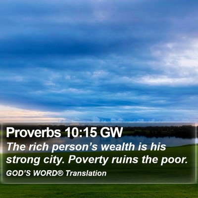 Proverbs 10:15 GW Bible Verse Image