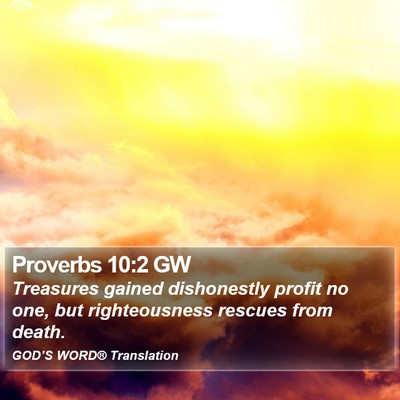 Proverbs 10:2 GW Bible Verse Image