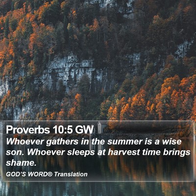 Proverbs 10:5 GW Bible Verse Image