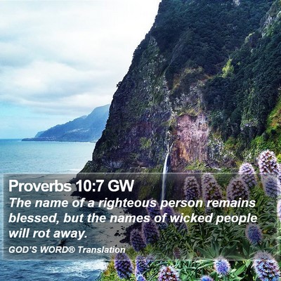 Proverbs 10:7 GW Bible Verse Image