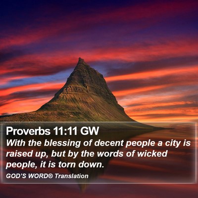 Proverbs 11:11 GW Bible Verse Image