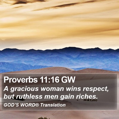 Proverbs 11:16 GW Bible Verse Image