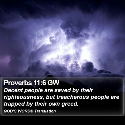 Proverbs 11:6 GW Bible Verse Image