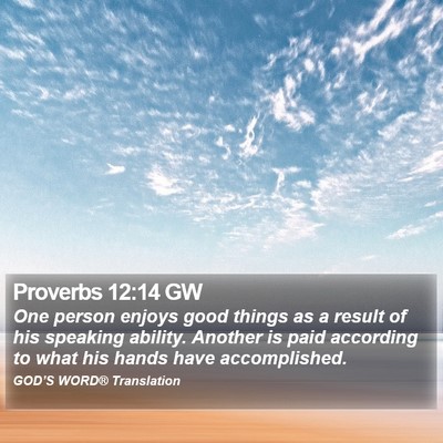 Proverbs 12:14 GW Bible Verse Image