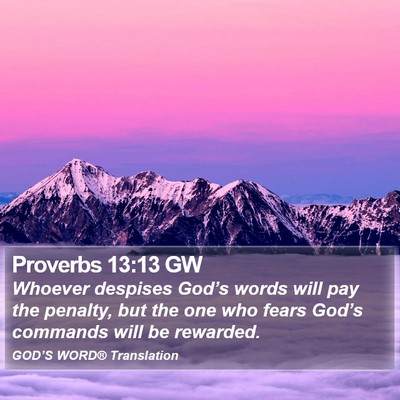 Proverbs 13:13 GW Bible Verse Image