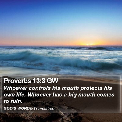 Proverbs 13:3 GW Bible Verse Image