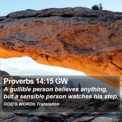 Proverbs 14:15 GW Bible Verse Image
