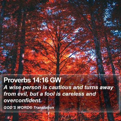 Proverbs 14:16 GW Bible Verse Image
