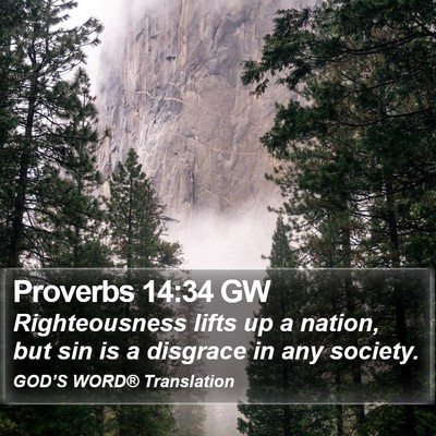 Proverbs 14:34 GW Bible Verse Image