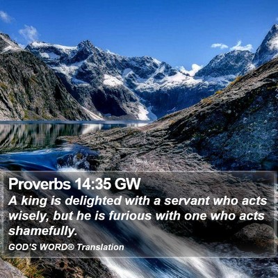 Proverbs 14:35 GW Bible Verse Image