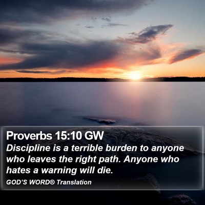 Proverbs 15:10 GW Bible Verse Image