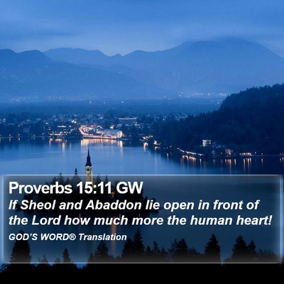 Proverbs 15:11 GW Bible Verse Image