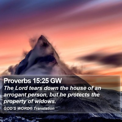 Proverbs 15:25 GW Bible Verse Image