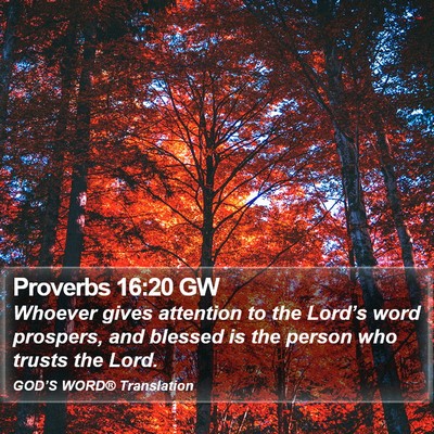Proverbs 16:20 GW Bible Verse Image