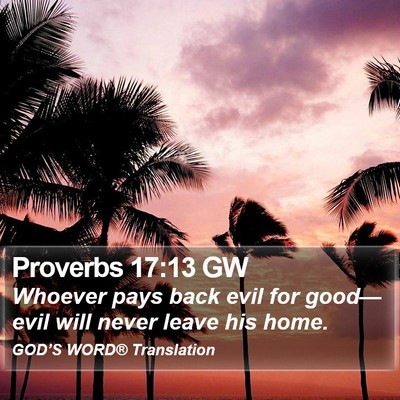 Proverbs 17:13 GW Bible Verse Image