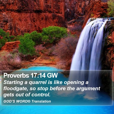 Proverbs 17:14 GW Bible Verse Image