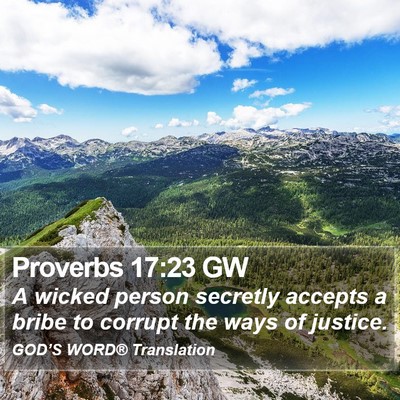 Proverbs 17:23 GW Bible Verse Image