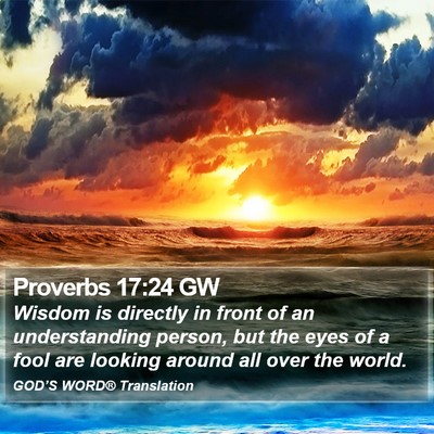 Proverbs 17:24 GW Bible Verse Image