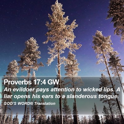Proverbs 17:4 GW Bible Verse Image