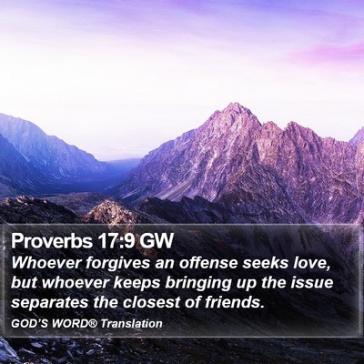 Proverbs 17:9 GW Bible Verse Image