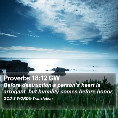 Proverbs 18:12 GW Bible Verse Image
