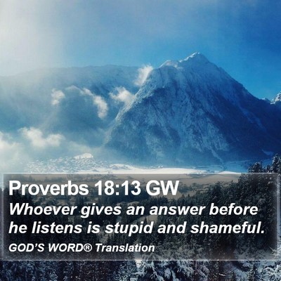 Proverbs 18:13 GW Bible Verse Image