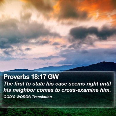 Proverbs 18:17 GW Bible Verse Image