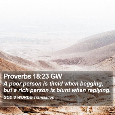 Proverbs 18:23 GW Bible Verse Image
