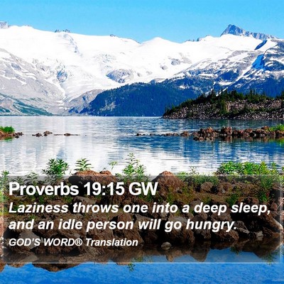 Proverbs 19:15 GW Bible Verse Image