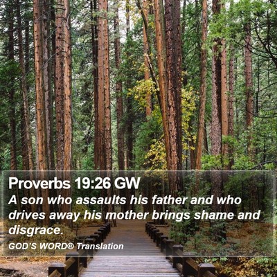 Proverbs 19:26 GW Bible Verse Image