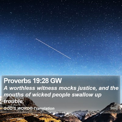 Proverbs 19:28 GW Bible Verse Image