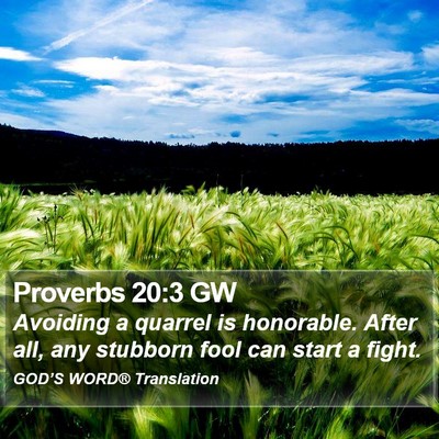 Proverbs 20:3 GW Bible Verse Image
